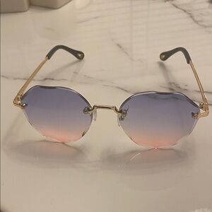 Gradient Sunglasses with Gold Frame